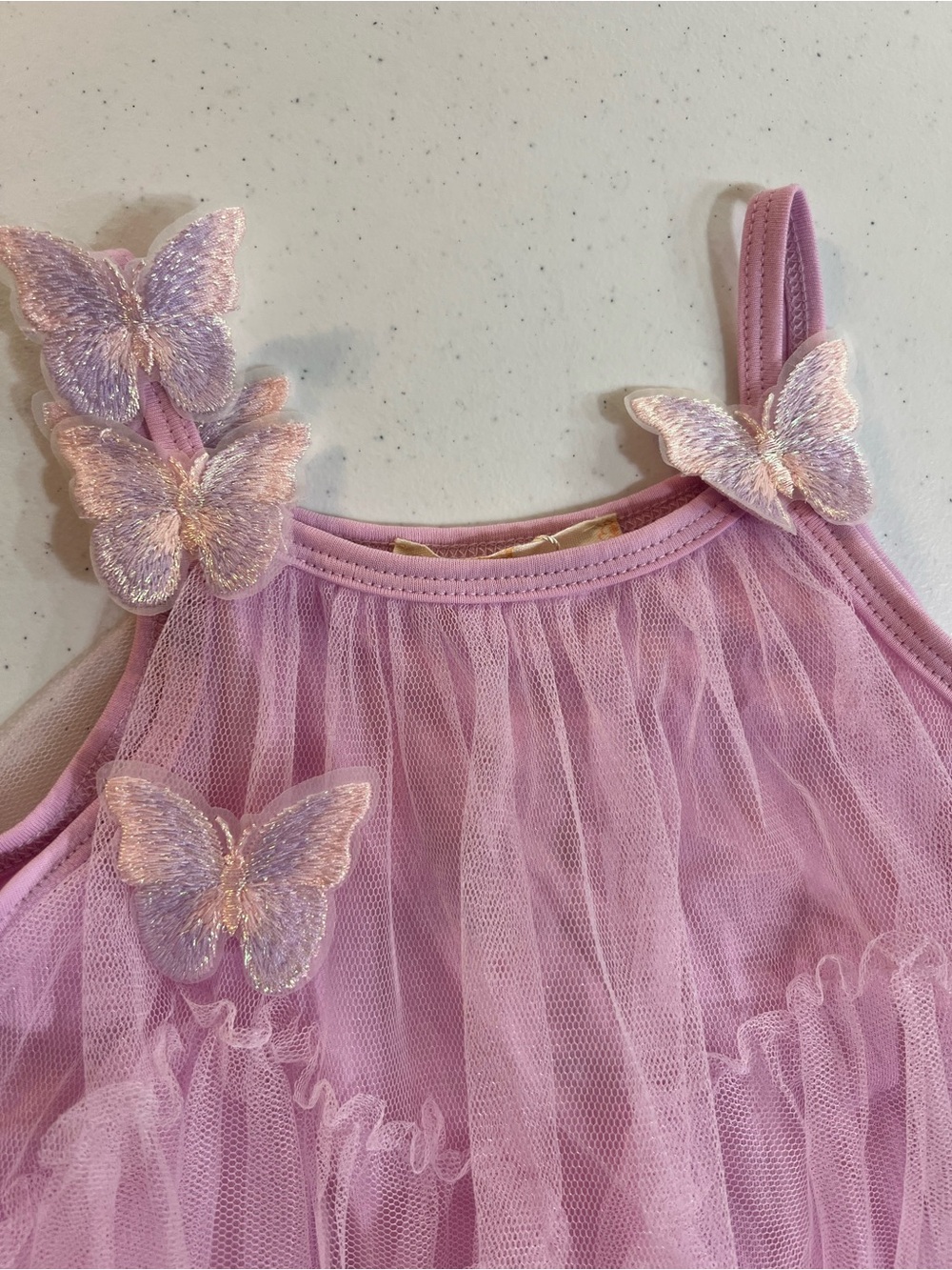 Truly Me by Sara Sara Toddler Fairy Butterfly Tulle Dress Layered Mesh Pink 2T - Picture 7 of 9